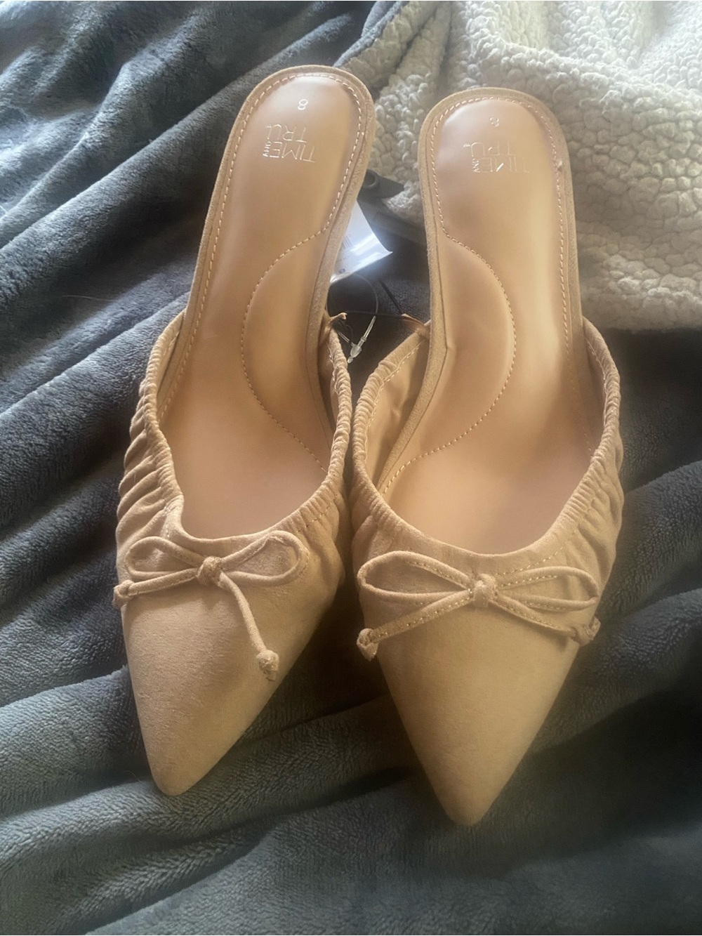 Time and Tru Pointed Bow Mule in Tan